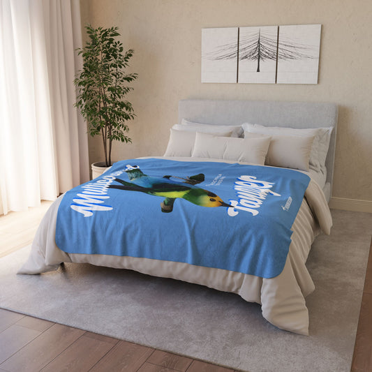 Multicolored Tanager Sherpa Blanket